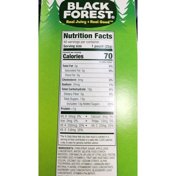 Black Forest Juicy Burst Fruit Flavored Berry Medley 40 Pouch 0.8 oz 22g Pouches - Picture 8 of 15
